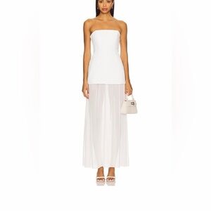Amanda Uprichard Linda Dress White Sheer Maxi
